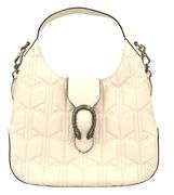 GUCCI, White Dionysus Hobo Leather Large Shoulder Bag with Web Strap