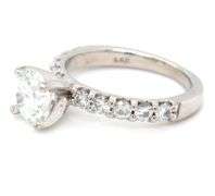 Platinum 1.19ct round brilliant cut and 0.50ctw diamond engagement ring