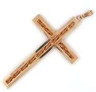 Large gold plated cross pendant