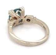Vintage 14K WG Natural Blue Zircon Ring