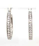 18kt White gold 0.55ctw diamond in out hoop earrings