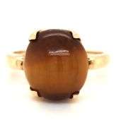 Tasteful 14k yellow gold Tigers Eye Ring