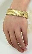 Fabulous Wide 14K Yellow Gold Flexible Bracelet