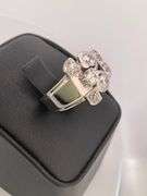 CERTIFIED ANTIQUE STYLE 14K WHITE GOLD DIAMOND RING