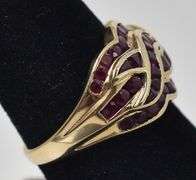 Alluring 10K Yellow Gold Ruby Gemstone Ring