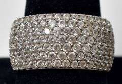 Wide Band CZ Gemstone Ring in 925 Sterling Silver