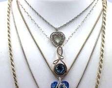 Group lot of 5 Vintage 925 sterling silver necklaces