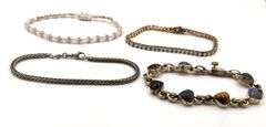Group lot of 4 vintage 925 sterling silver bracelets