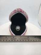 Victorian natural emeralds and diamond accent ring