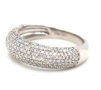 14kt White gold diamond pave dome ring