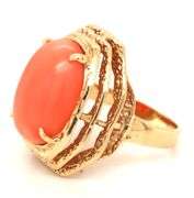 Feminine 14K YG Coral Ring