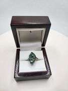 Victorian natural emeralds and diamond accent ring