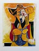Highly Collectible Limited Edition Pablo Picasso, Seated Woman With Yellow