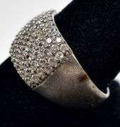 Wide Band CZ Gemstone Ring in 925 Sterling Silver