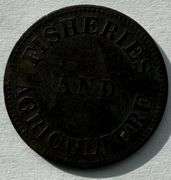 1855 Fisheries & Agriculture PEI Canada One Cent Token