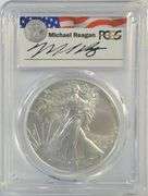 2022 $1 Eagles Reagan Signed 1st Day Issue PCGS MS70