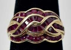 Alluring 10K Yellow Gold Ruby Gemstone Ring