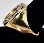 Marvelous 18K Yellow Gold 1/10th oz Gold Liberty Coin and Diamond Ring
