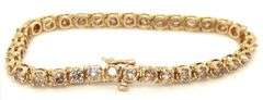 14kt Yellow gold 6.80ctw brown diamond tennis bracelet