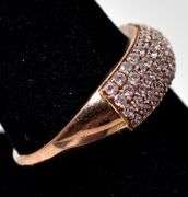 Pink Topaz Gemstone Ring in Vermeil 925 Sterling Silver