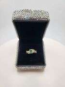 Victorian natural emeralds and diamond accent ring