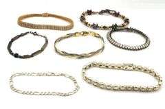 Vintage 925 sterling silver group lot of 8 bracelets