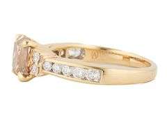 3.23ctw Radiant Fancy Brown and White Diamond Channel Set Ring in 14K