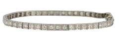 Vintage 2.60ctw Round Diamond Milgrain Square Tennis Bracelet in Platinum
