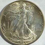 1945 Gem Frosty White Unc Walking Liberty Half