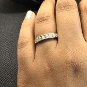 14K Yellow Gold Round Brilliant Cut Diamond Wedding Band