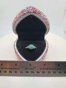 Victorian natural emeralds and diamond accent ring