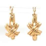 14kt Yellow gold X hoops