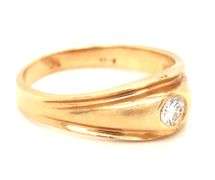 Easy to Wear 14K YG Ring with Bezel Set Diamond