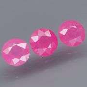 Heavenly 5.63ct 3pc set of matching PINK Ruby solitaires!