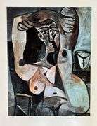 Pablo Picasso, Woman with Arm & Leg Over Head