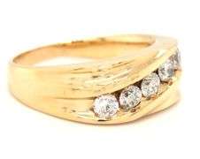 Flashy 14K YG Man's Diamond Ring