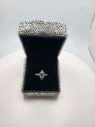 Victorian natural emeralds and diamond accent ring