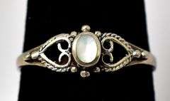 Mother of Pearl Gemstone Ring in Sterling Silver