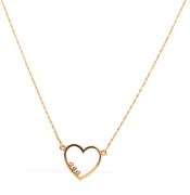 14kt Yellow gold heart shaped 3 stone diamond pendant on chain