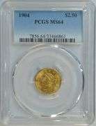 Near Gem BU PCGS MS64 graded 1904 $2.50 Liberty Gold Piece