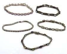 Vintage 925 sterling silver group lot of 5 bracelets