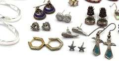 Group lot of Vintage 925 sterling silver earrings