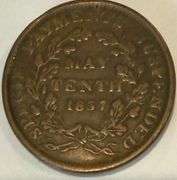 May 10 1837 Shin Plasters Hard Times Token.