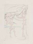 Highly Collectible Salvador Dali Hand-Signed Etching from 'Visions de Quevedo' suite, 1975
