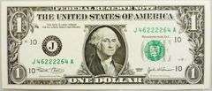 Superb Crisp 2003 $1 Note K.C. Fancy Radar Number 46222264!