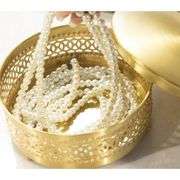 Gold Brass Keepsake Box with Strawberry Handle