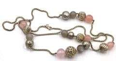 David Yurman Rose quartz moonstone and Chalcedony Elements station necklace