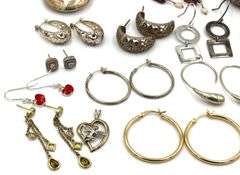 Group lot of Vintage 925 sterling silver earrings