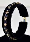 Stunning 10K Yellow Gold Blue Gemstone Bracelet