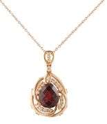 Le Vian Crème Brulee 2.60ct Pomegranate Garnet and 0.45ctw Diamond Pendant Necklace in 14K
